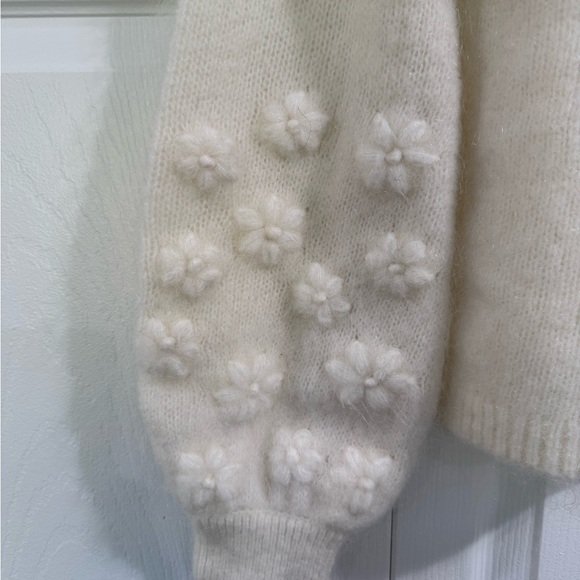 Sezane Cream Sweater with Floral Accents - Picture 2 of 3